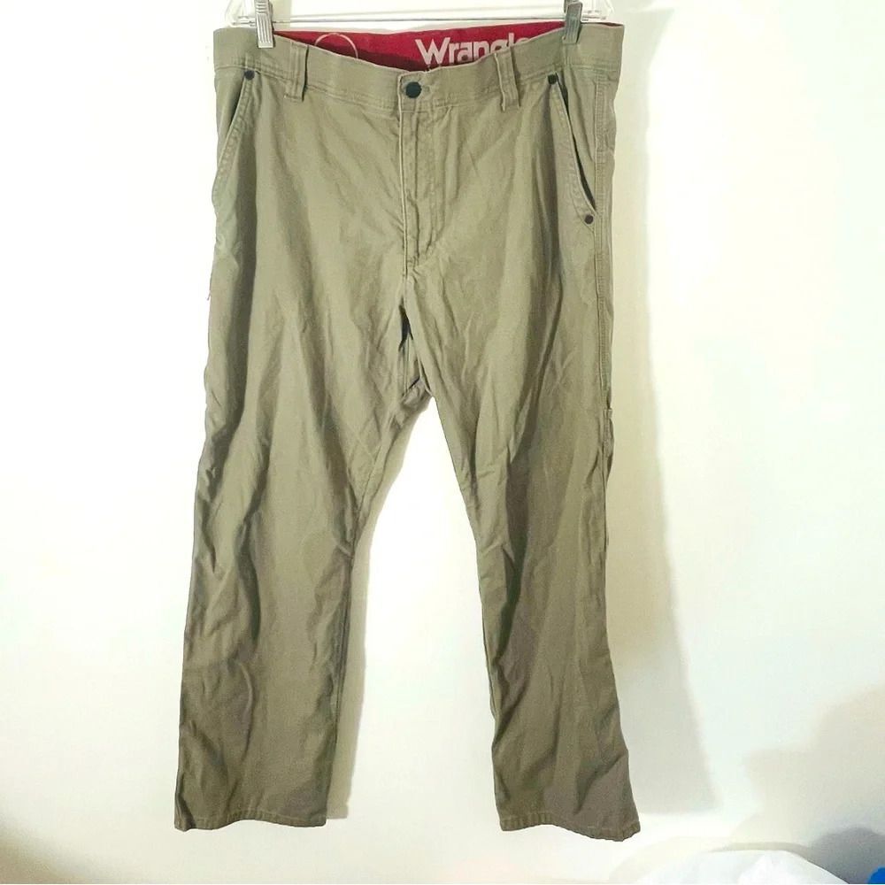 Wrangler Vintage Men’s Cargo Elastic Waistband Khaki Pants Size 36x30 Gray/Tan